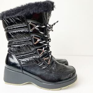SZ 6 Sporto Women's Charles Waterproof Quilted Unsulated Winter Snow Boot Black